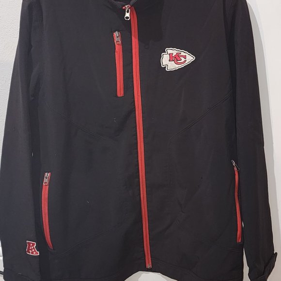 VINTAGE Mens NFL Chiefs Jacket Black // Size Large - Picture 3 of 14